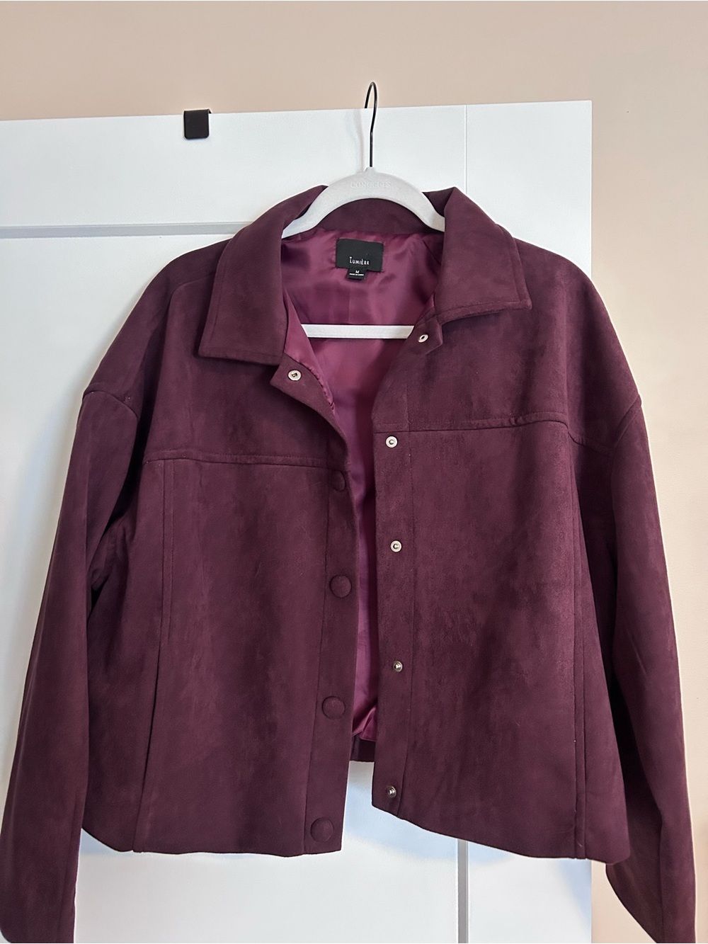 Suede bomber Button-Front Jacket - Women